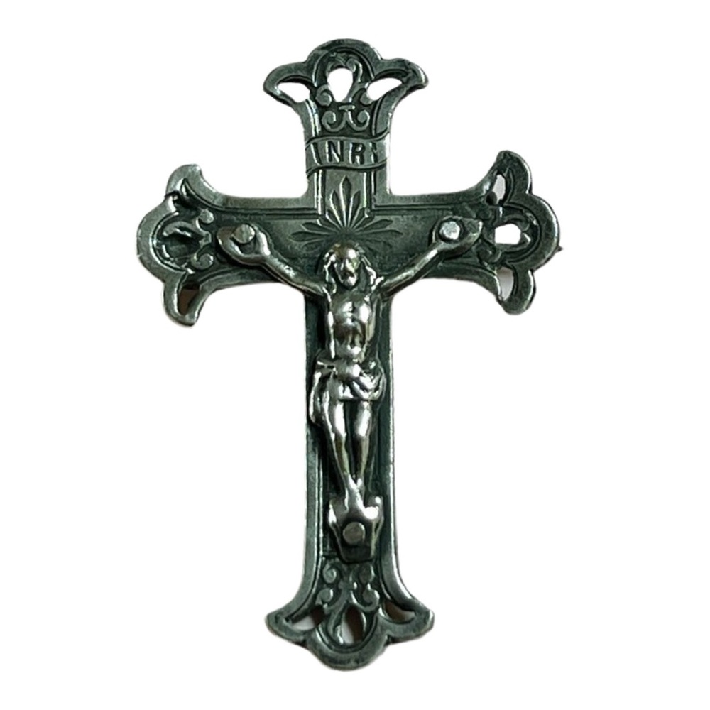 Vintage Beautiful Jesus Crucifix Pin Brooch